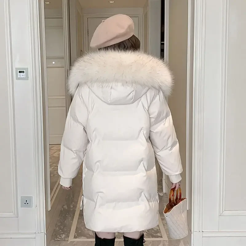 Women\'s winter jacket mid-length y2k new bread jacket Korean version loose big fur collar thick winter jacket female ins selling