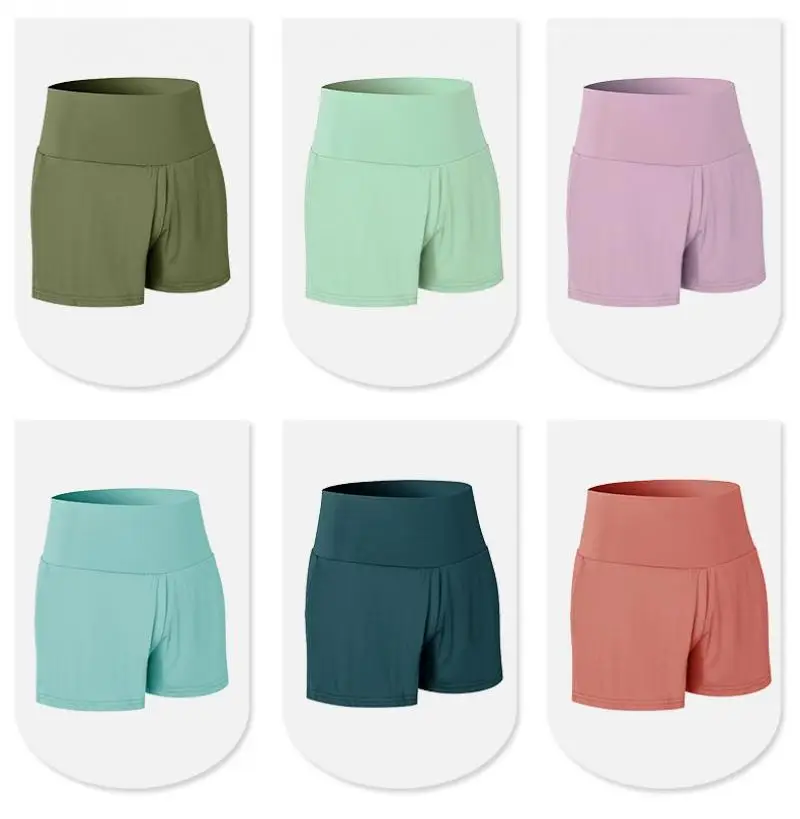 Women Sport Shorts Loose High Waist Sexy Fitness Running Dance Yoga Tennis Golf Fake Two-piece Anti- Embarrassment Shorts MM409