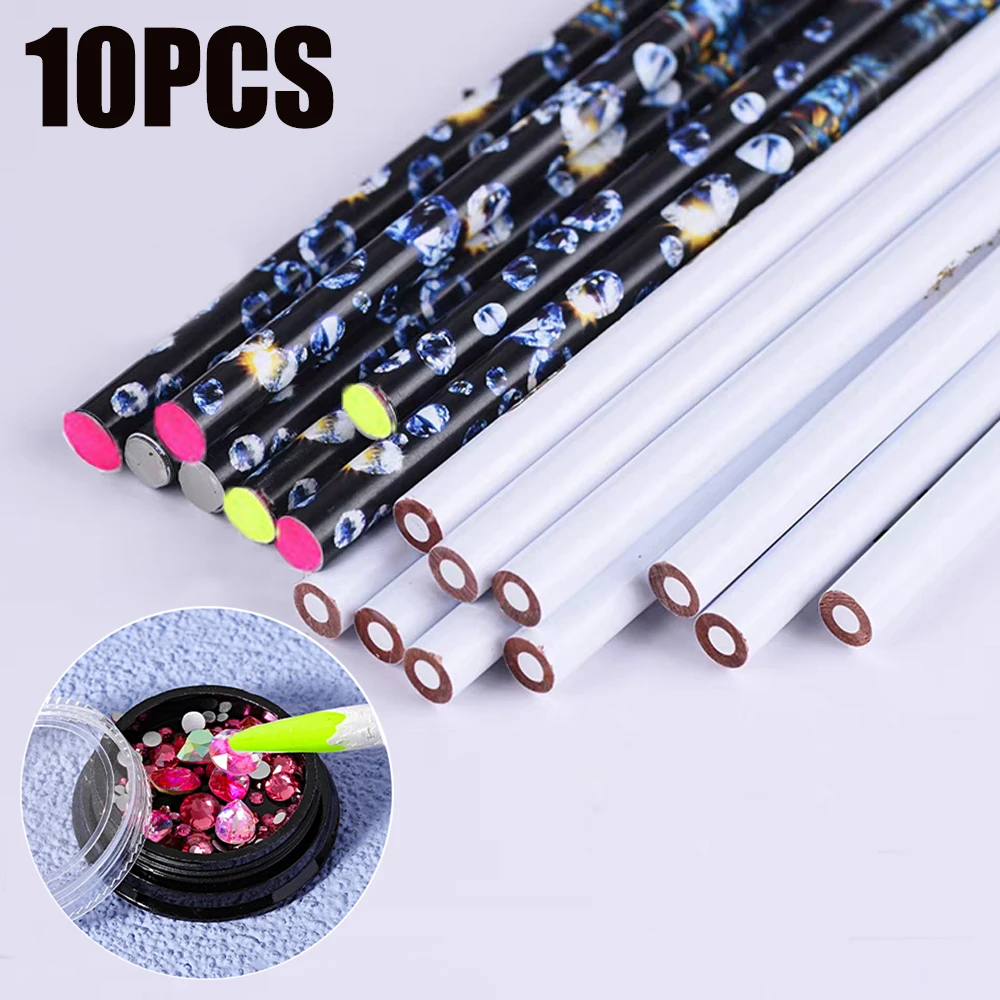 1/5/10pcs Rhinestone Pickers Wax Pencil Set-Easy to Use Crystal Pick Up Tools for Gem Dotting/Beads/Rhinestone Nail Art Tools nail art tools nail art picking tools rhinestone picker pen rhinestone picking tool
