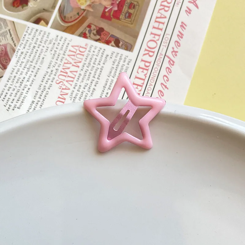 Hair Accessories 30Pcs Random Colorful Star BB Hairclips Girls Cute Star Barrettes Women Simple Metal Snap Clip Headdress