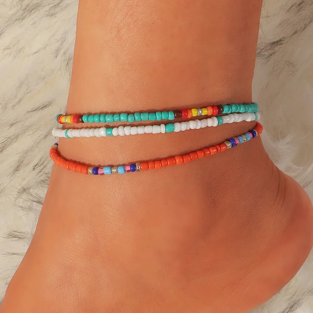 Starain Small Bead Anklets for Women Girls Beach Foot Ankle Bracelet Cute  Colorful VSCO Friendship Beaded Anklets 8 inches : Amazon.in: Jewellery