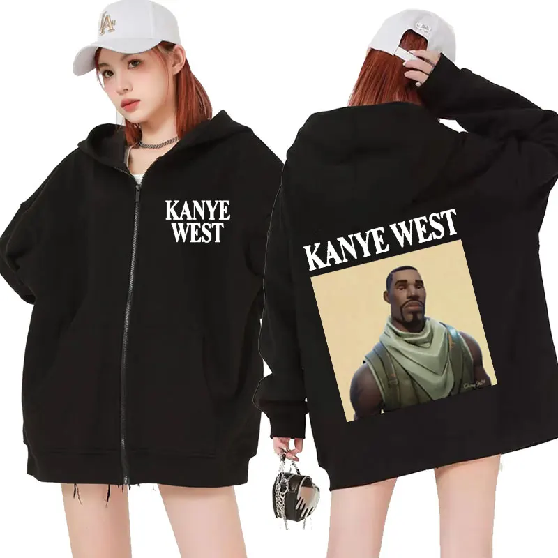 

Funny Kanye West Meme Zipper Hoodie Man Vintage Hip Hop Rap Zip Up Hoodies Men Women Fashion Casual Jacket Sweatshirt Streetwear