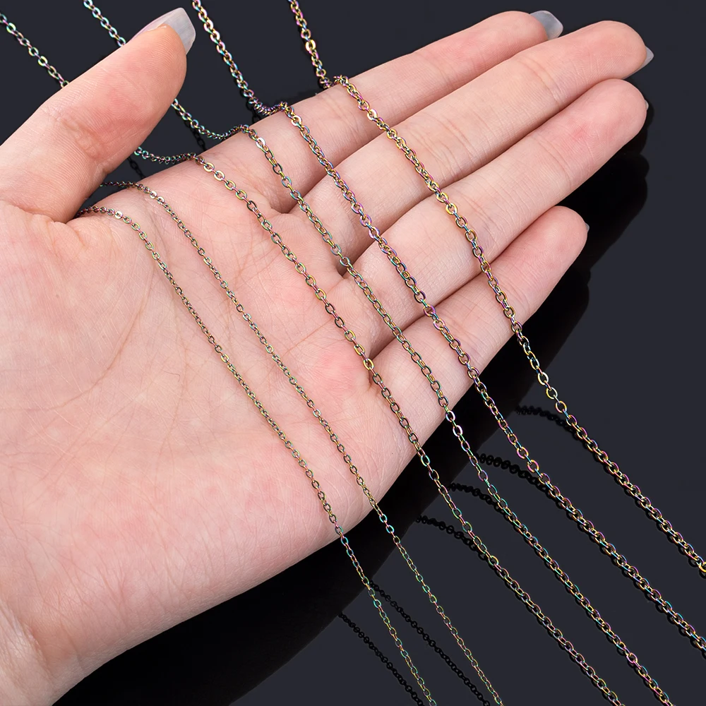 10M 2M Mluti Größe Gliederkette Edelstahl Kreuz O-förmige Ketten DIY Halsketten Armbänder Schmuckherstellung Zubehör Großhandel – Detail 6