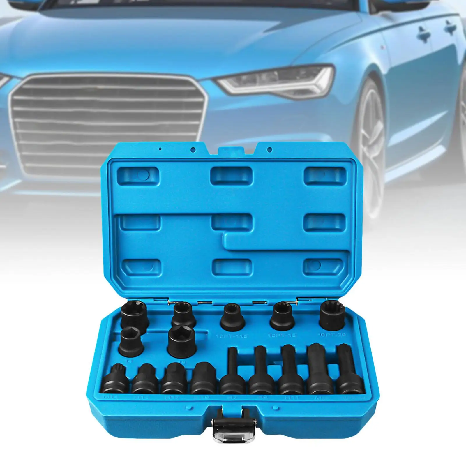 

16x Brake Caliper Socket Tool with Case Square Brake Disc and Caliper Socket