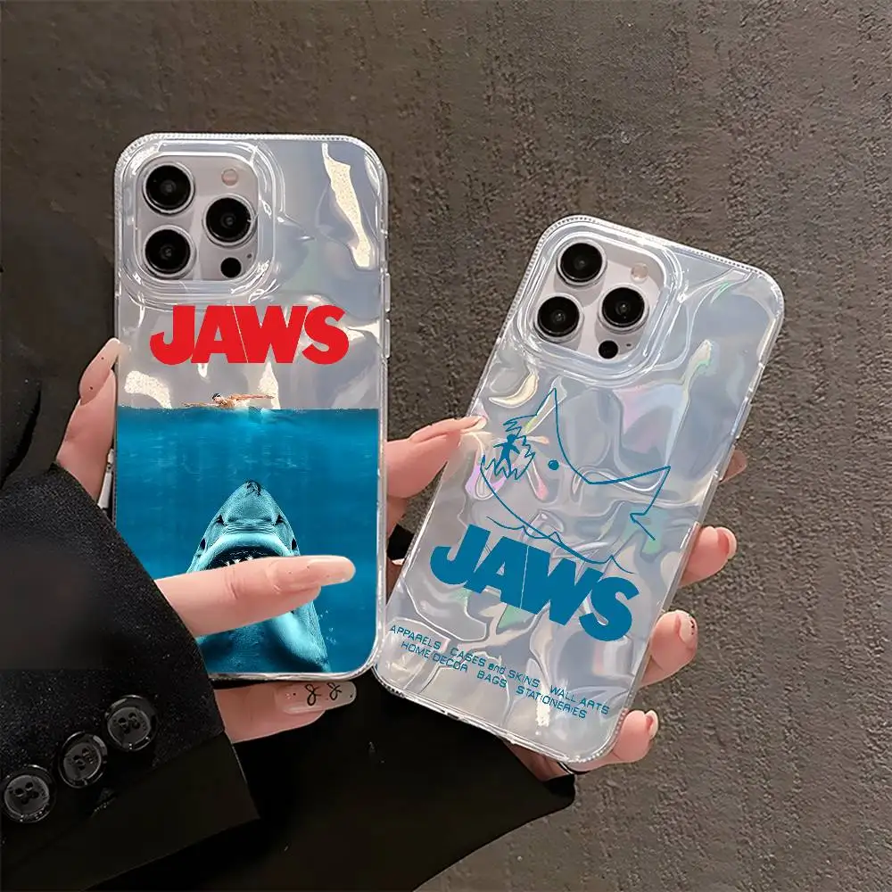 J-jAWS coque de téléphone film classique pour iPhone Pro Max Plus multicolore mat plaqué argent protection