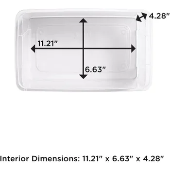 Stackable 6 Quart Clear Organizer Storage Container Bin with Tight Seal Gray Lid for Home Organization, 10 Pack 3