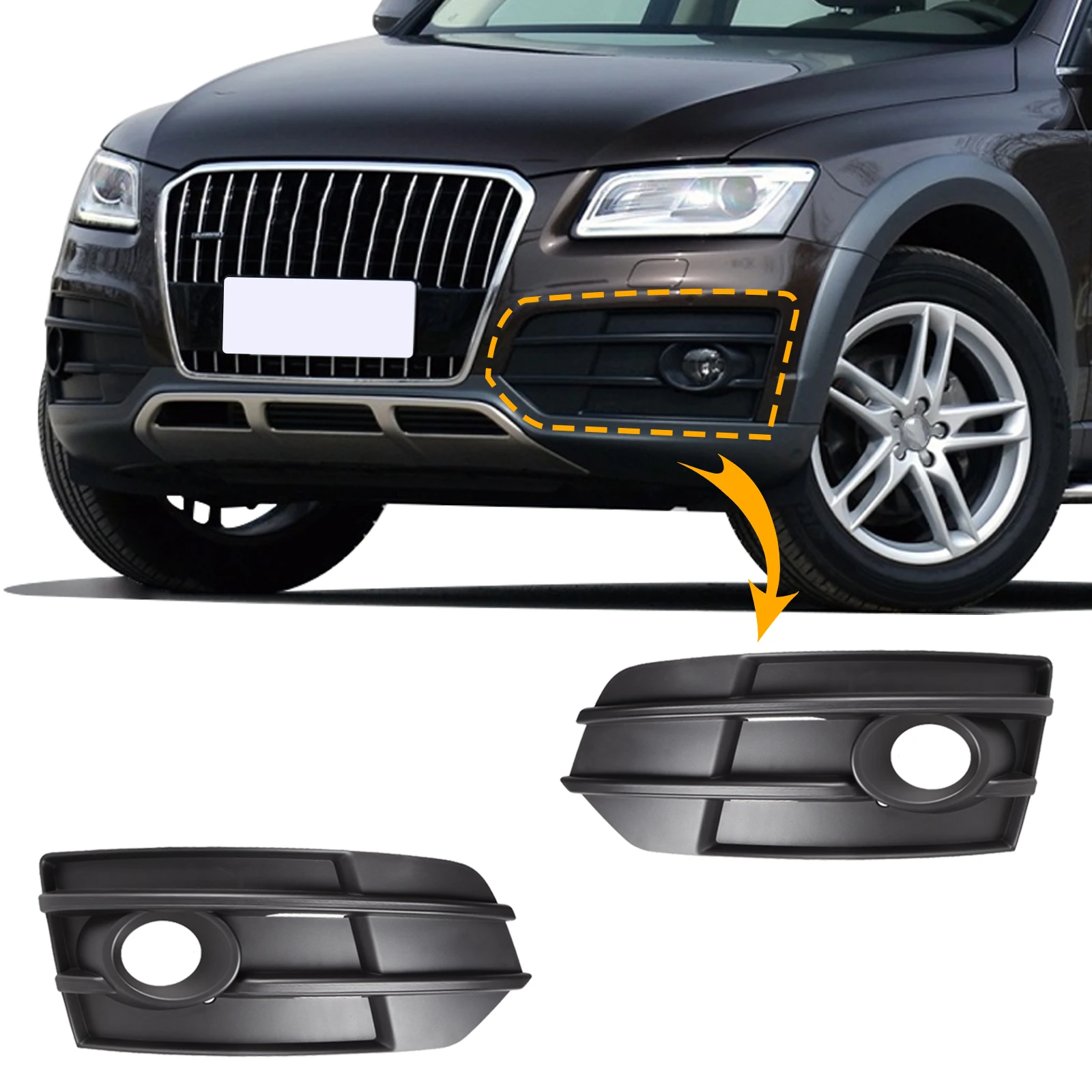 앞 범퍼 아래 안개등 프레임 램프 쉐이드 그릴 커버, 아우디 Q5 오프로드 2009 2016 8R0807681G ...
