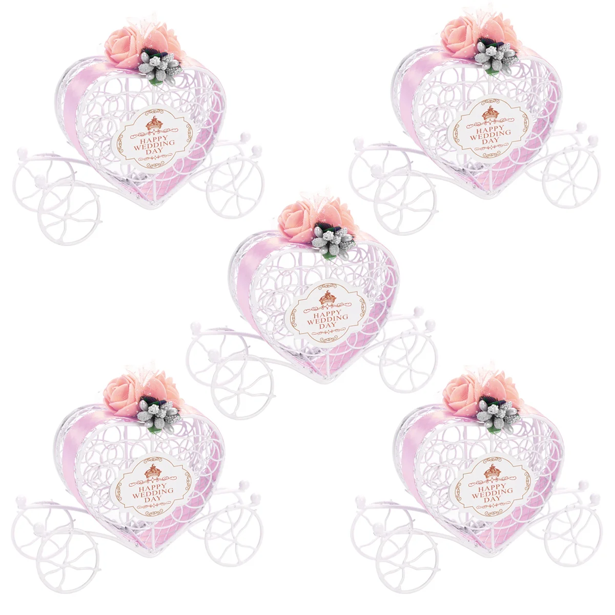 

5 Pcs Gift Boxes Decorative Candy Wedding Favors Halloween Decorations Carriage