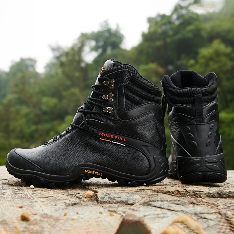Cow Leather Men Hiking Boots Women Outdoor Waterproof Treeking