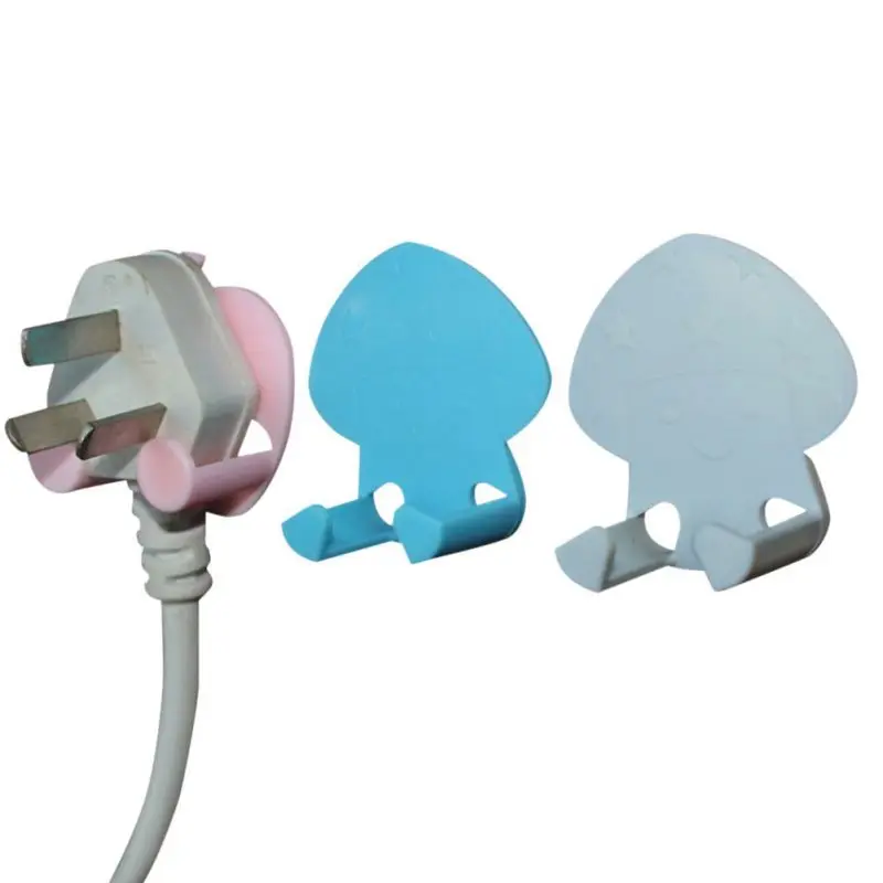 Creative Cute Safety Adhesive Power Plug Socket Cord Cable Holder Finishing Children Supplies Anti-Mixing