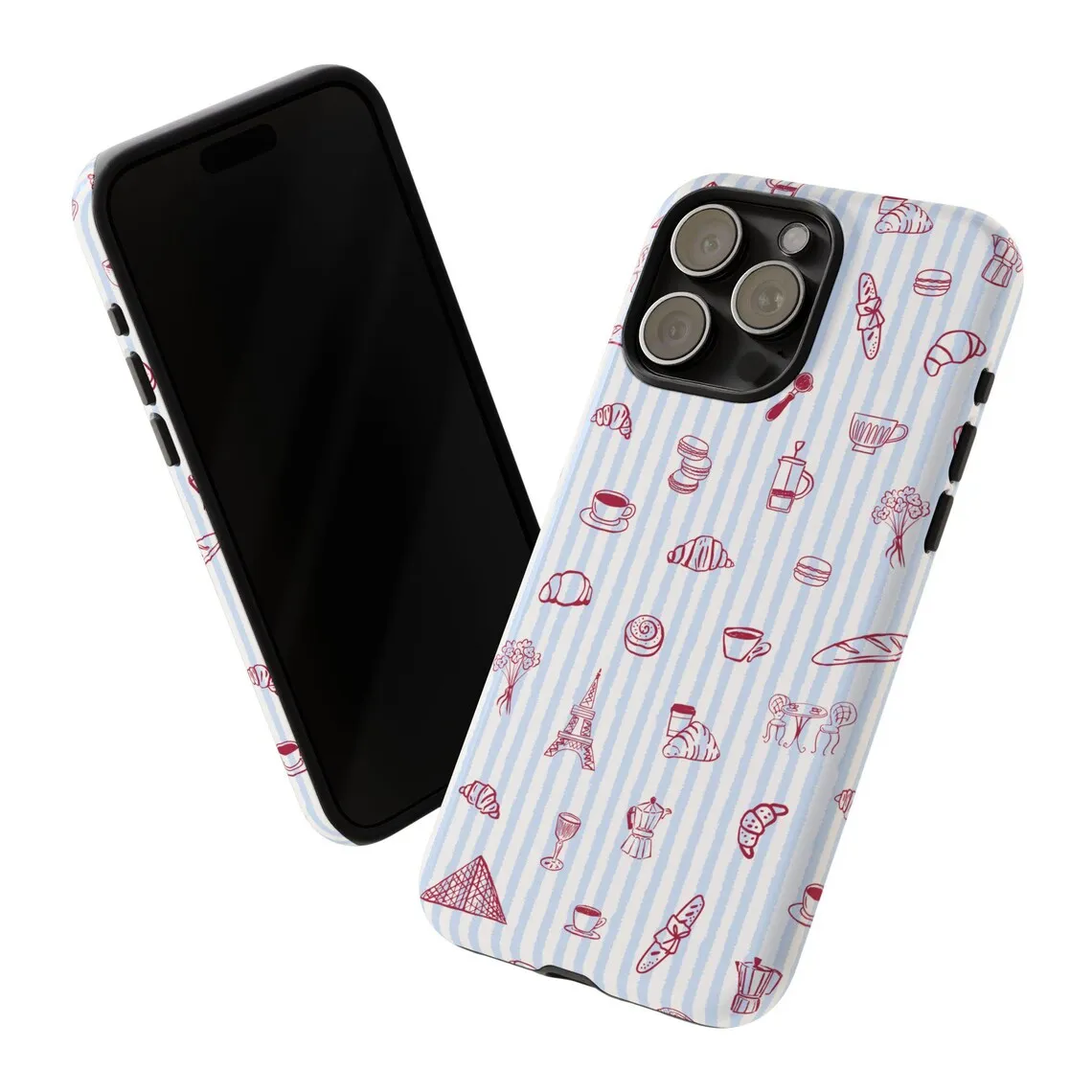 Elegant Red Accent Double-Layer Luxury Phone Case