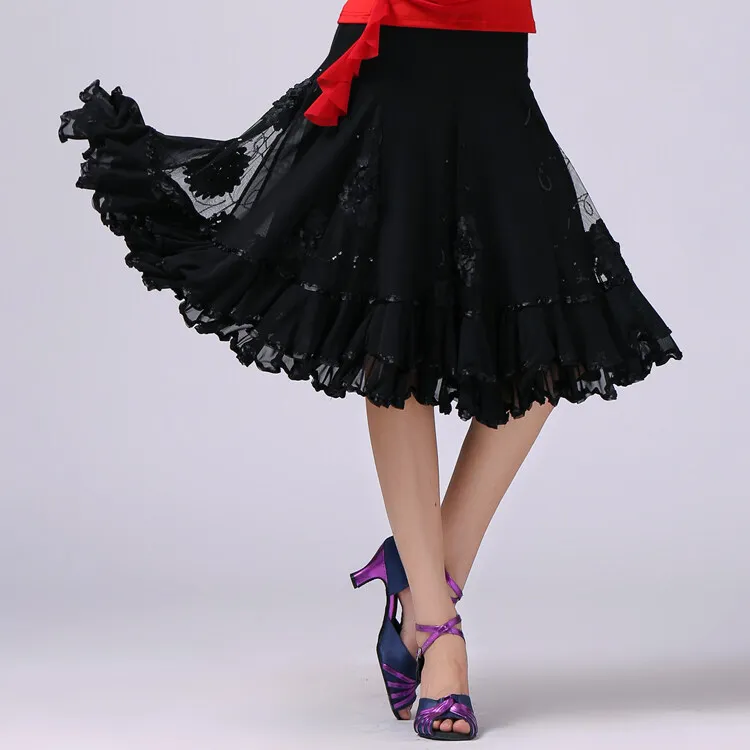 Womens dance skirt large swing skirt national standard ballroom dance costumes