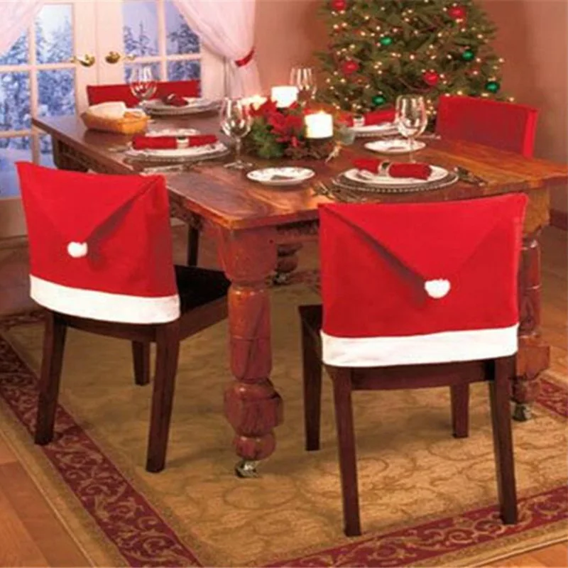 

Christmas Chair Covers with Red Christmas Decorations Chair Covers Dining Room