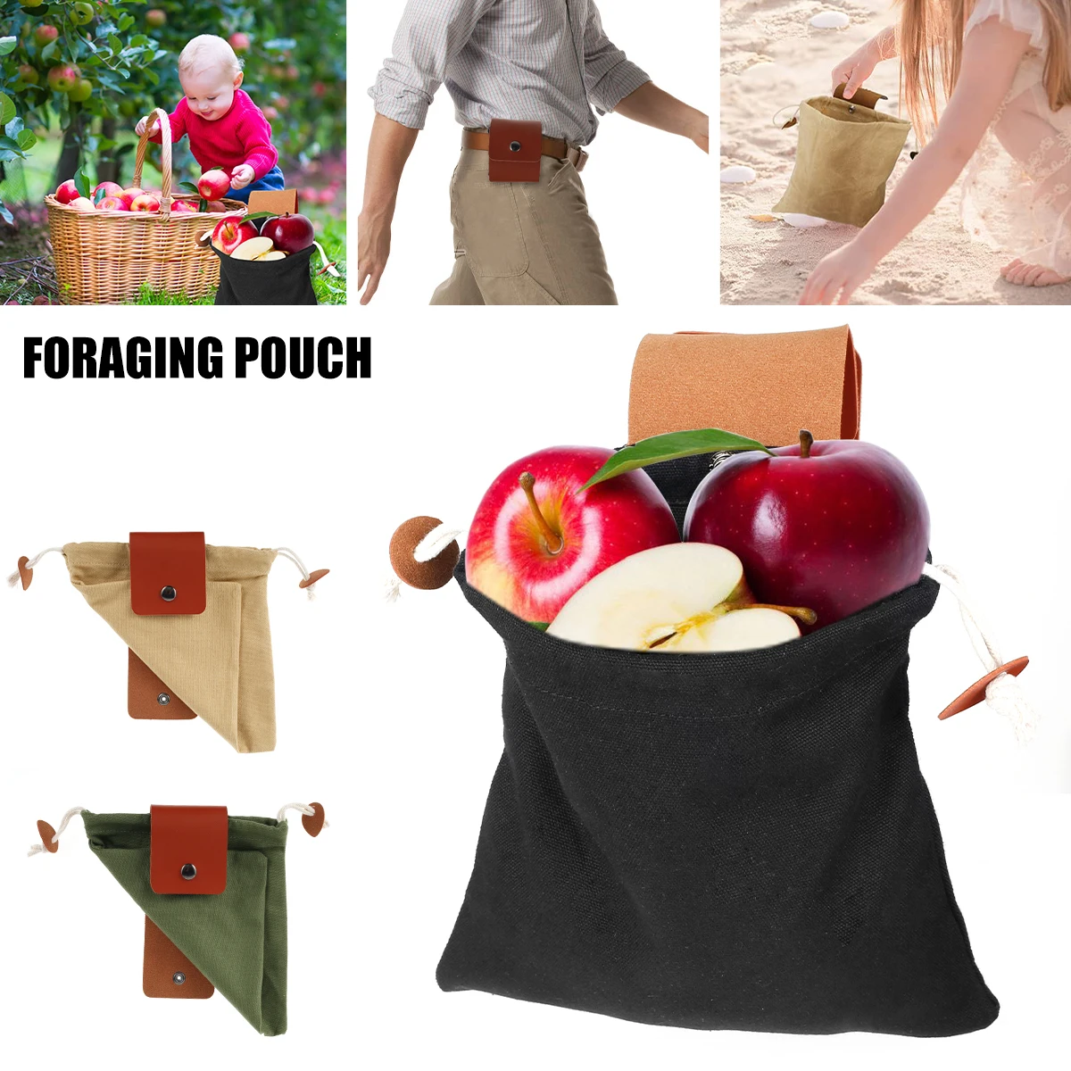 

Foraging Bag Collapsible Outdoor Camping Foraging Pouch Oxford Cloth Mushroom Foraging Bag Slightly Hunting Foraging Bag Fanny