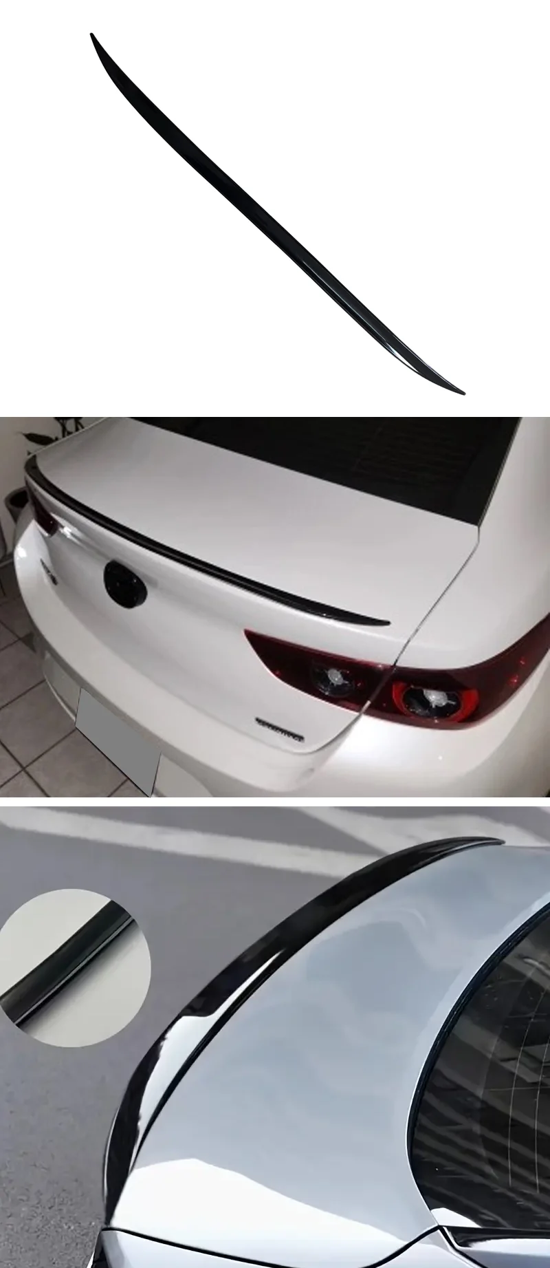 121 cm Auto Heckspoiler Für Mercedes Benz Zubehör CLS Klasse W218 CLS63 CLS500 CLS550 Limousine 2012-2018 Gummi schwarz Weiches Kunststoff – Detail 4
