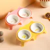 Ceramic Cat Bowl Double Bowl - Elevated Slanted Pet Food Water Bowls, High-Quality Kitten Feeding Drinking Bowls, Pet Supplies 2