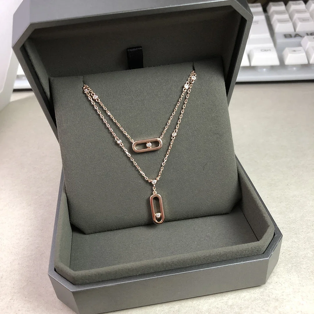 قلادة GM 925 من الفضة الإسترليني للسيدات بطبقات مز...