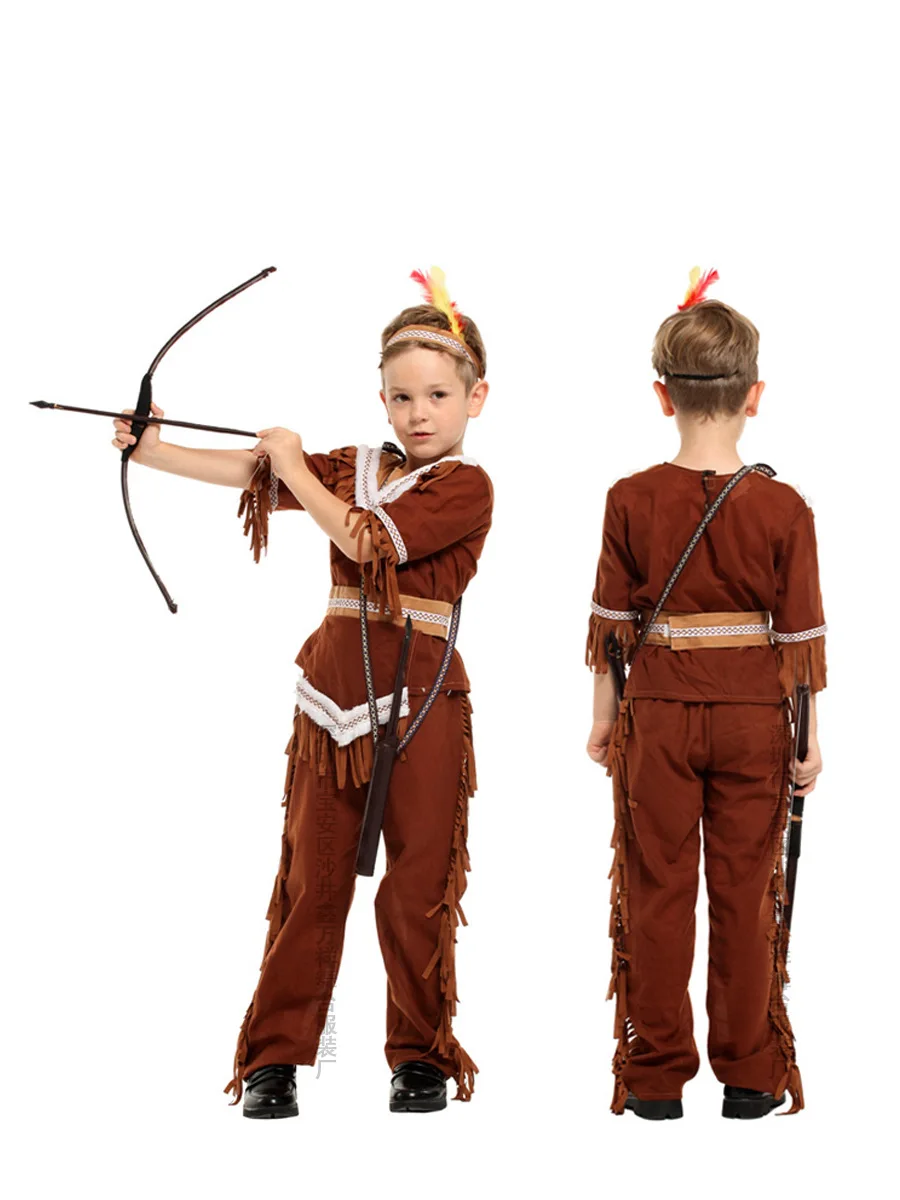 Kids Archer Cosplay Costume Boys Indian Hunter Costume Prince Cosplay for Boys Halloween Purim Carnival Party Outfits kids cosplay costume