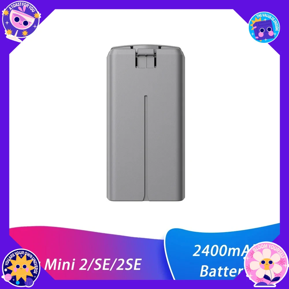 Batterie intelligente 2400mAh pour DJI Mini 2 SE 2SE 4K, main tenant la batterie pour montrer sa taille compacte