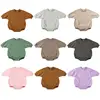 2025 Customizable Newborn Baby Boy Girl Romper Infant Unisex Clothes Soild Cotton Pajamas Long Sleeve Toddler Top Onesies 1