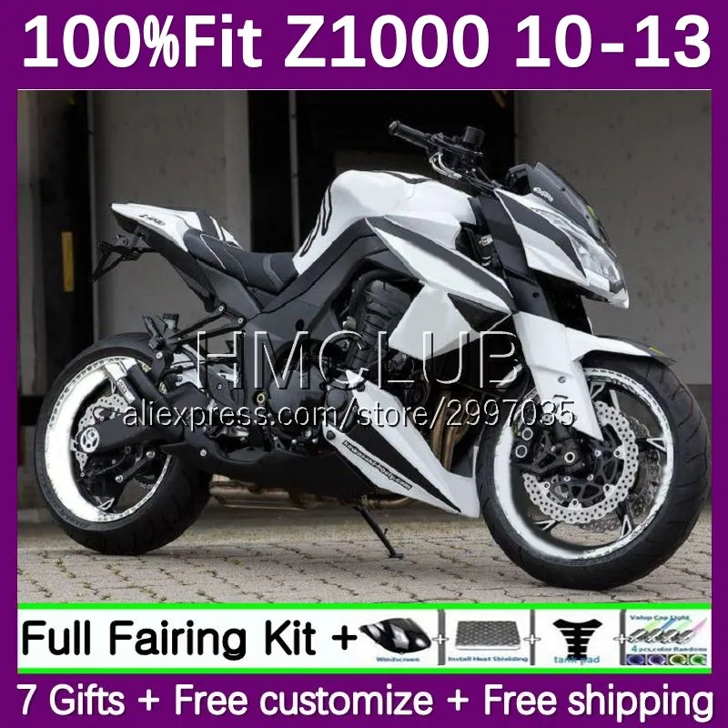 Injection OEM For KAWASAKI NINJA Z 1000 Z1000 Body 69No.28 Z-1000 2010 2011  2012 2013 white glossy Z1000SX 10 11 12 13 Fairings