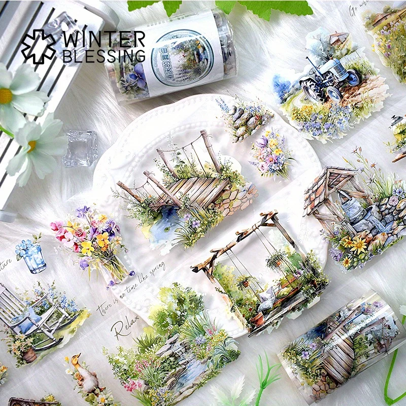 2m/Roll Countryside Animal PET Stickers Decorative Transparent Tape For Scrapbooking Journal Aesthetic Stationery 5