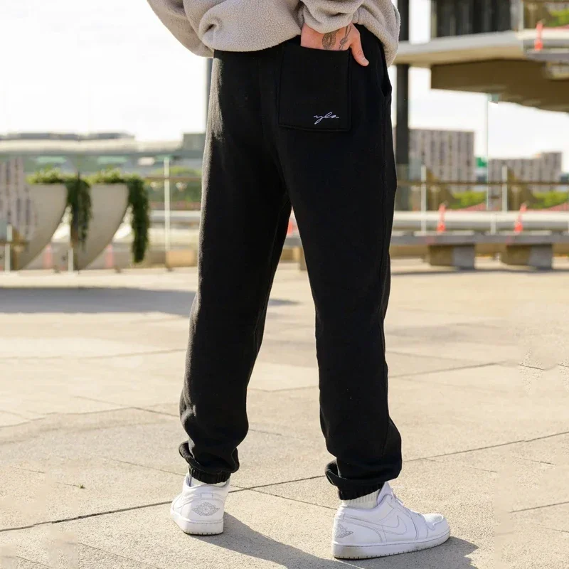 Men's embroidered cotton sportswear, American style, casual fashion, sportswear, men's fitness pants