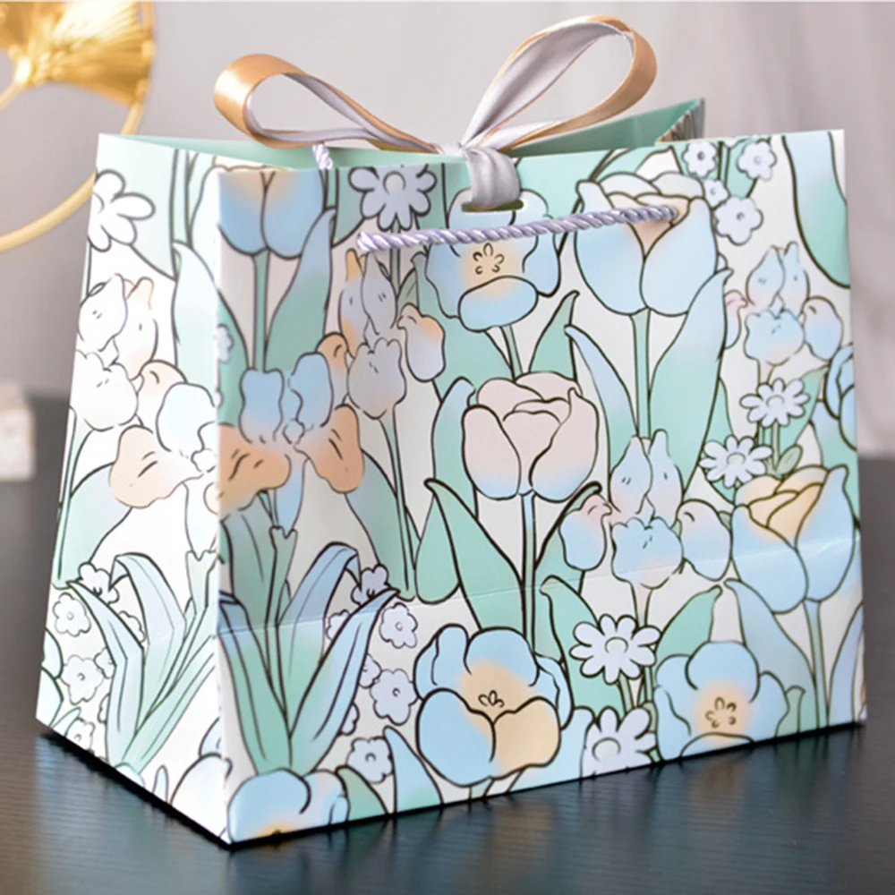 24 Stück Papierverpackungen für Babypartys, Geburtstage, Süßigkeiten, Hochzeiten, Geschenktüten für Schmuckverpackungen, Einkaufstaschen mit Bändern und Kordeln – Detail 6