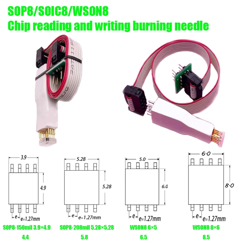 1PCS SOP8/WSON/VSON Chip Burning Probe - Spring Pin Flash/EEPROM Burner ...