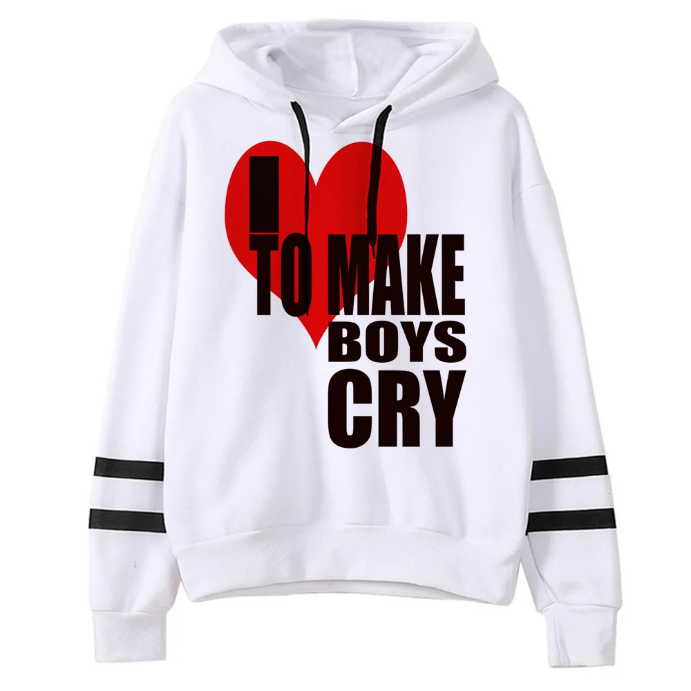 

i Love to Make Boys Cry hoodies women 2023 funny Korean style aesthetic pulls hoddies female harajuku sweater