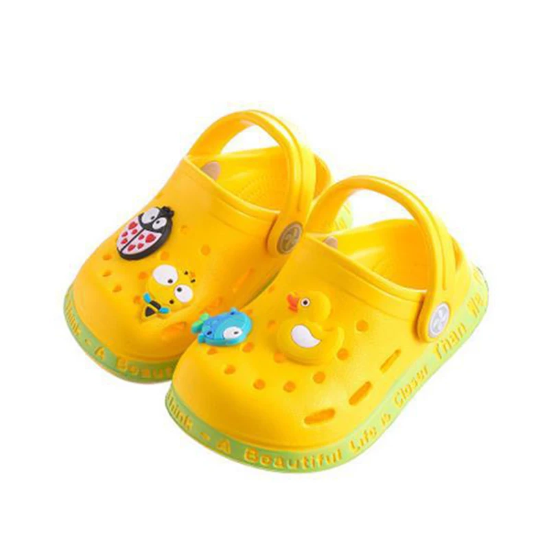 Summer sandals kids Mules Baby Boys Girls Cartoon baby Sandals Flat Heels Solid Cartoon Slippers Children\'s Garden Shoes