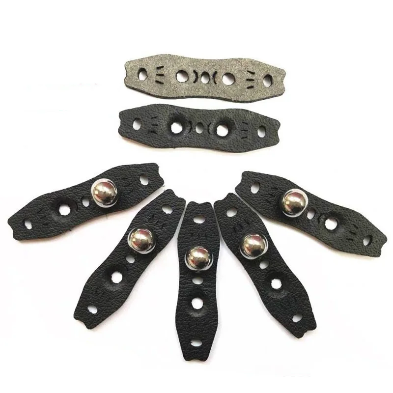 

30pcs Steel Ball Pouch Slingshot for Flat Rubber Band PU leather Outdoor Shooting Accessories