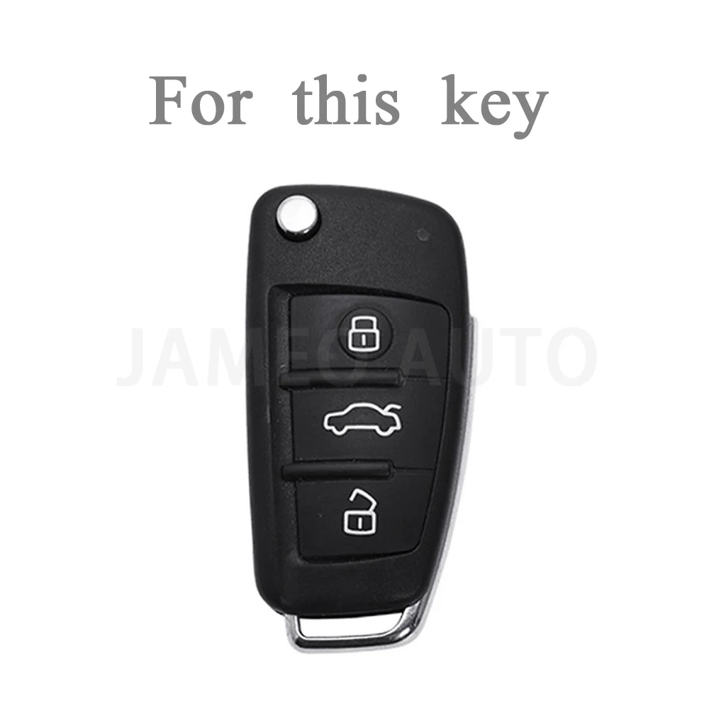Key Case Cover Key Case Flip Key Fob Shell Car Key Shell For Audi A1 A3 A6 A6L Q2 Q3 Q7 TTS R8 S6 RS3 Protector TPU Car Flip Key Case Cover Shell Fob Keychain Auto Accessories