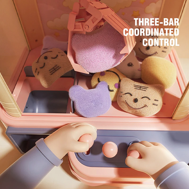 Claw Machine for Kids Doll Machine Toy for Kids Mini Cartoon Claw Crane Machines with Light Music Home Doll Grasping Machine