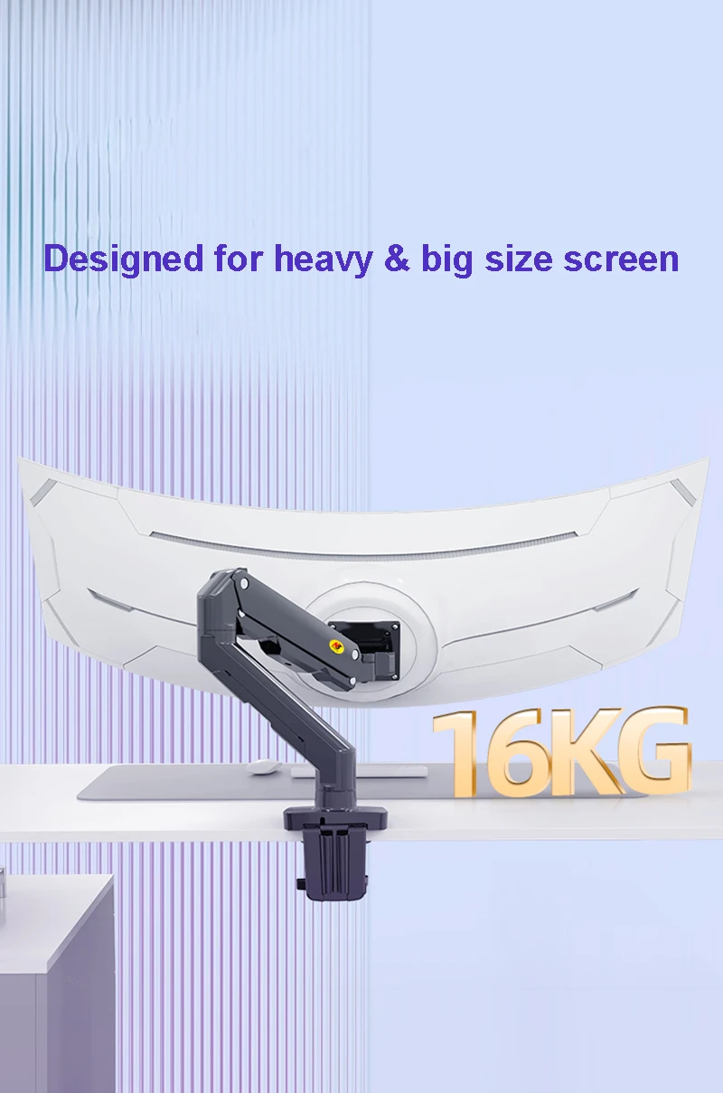 Braço de Mola Mecânico 2745 Tela Curva Arco Suporte do Monitor Desktop Montagem Ultra Larga do Monitor com Porta Usb 516kg nb G50 - Imagem 5