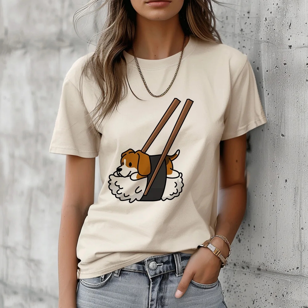 

Beagle t shirt women summer Y2K harajuku tshirt girl funny manga Japanese clothing