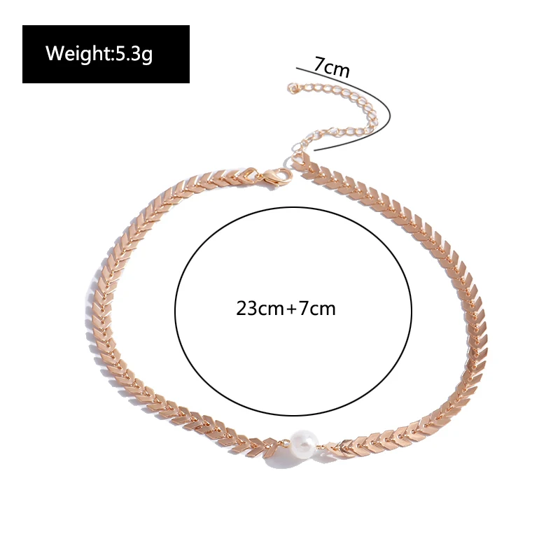 Aihua Damen Halskette Halsband Halskette Gold Farbe Perle Kurzer Kragen Für Mädchen Kpop Chocker Schmuck Geschenke – Detail 7