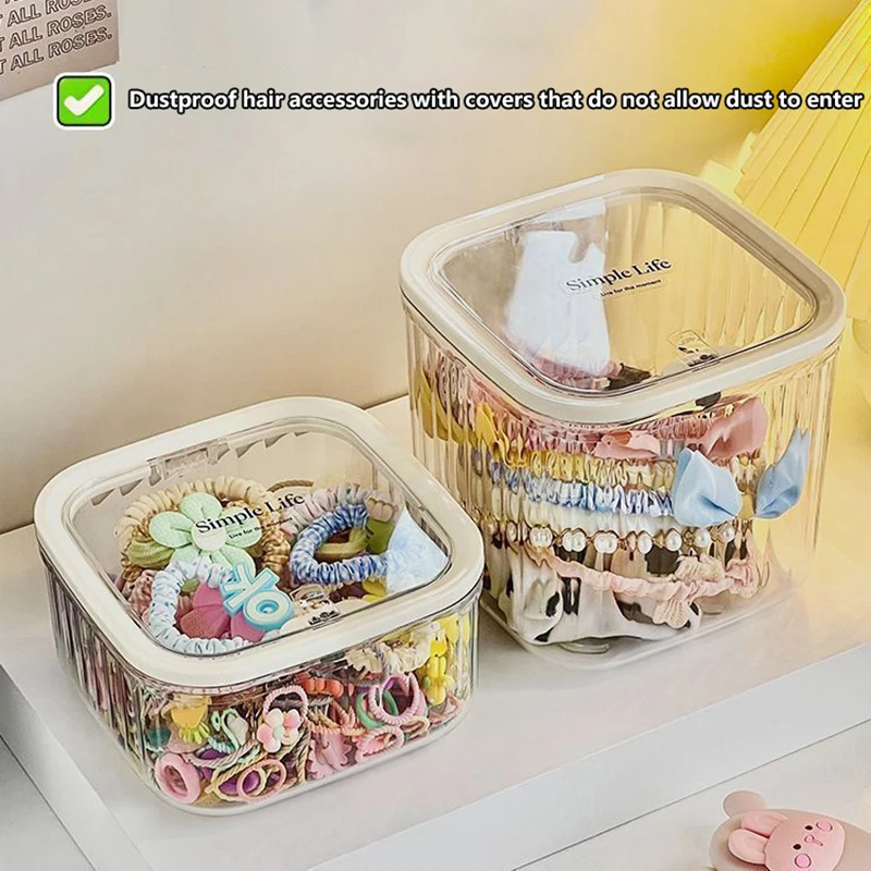 Hair Accessories Organizer Acrylic Storage Box Clear Hair Tie Organizer For Headband Laundry Pods Container Desktop Storage Box 3