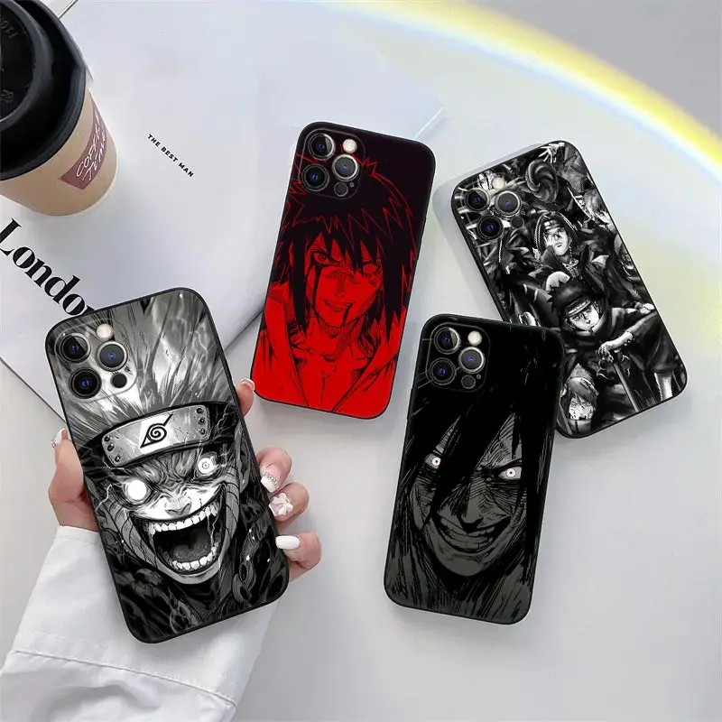 

Uchihas Sasukes MADARA Anime Phone Case for iPhone 11 15 Pro Max Case Coque 14 Plus 13 Pro 12 X XS XR 7 8 SE 2020 TPU Soft Cover