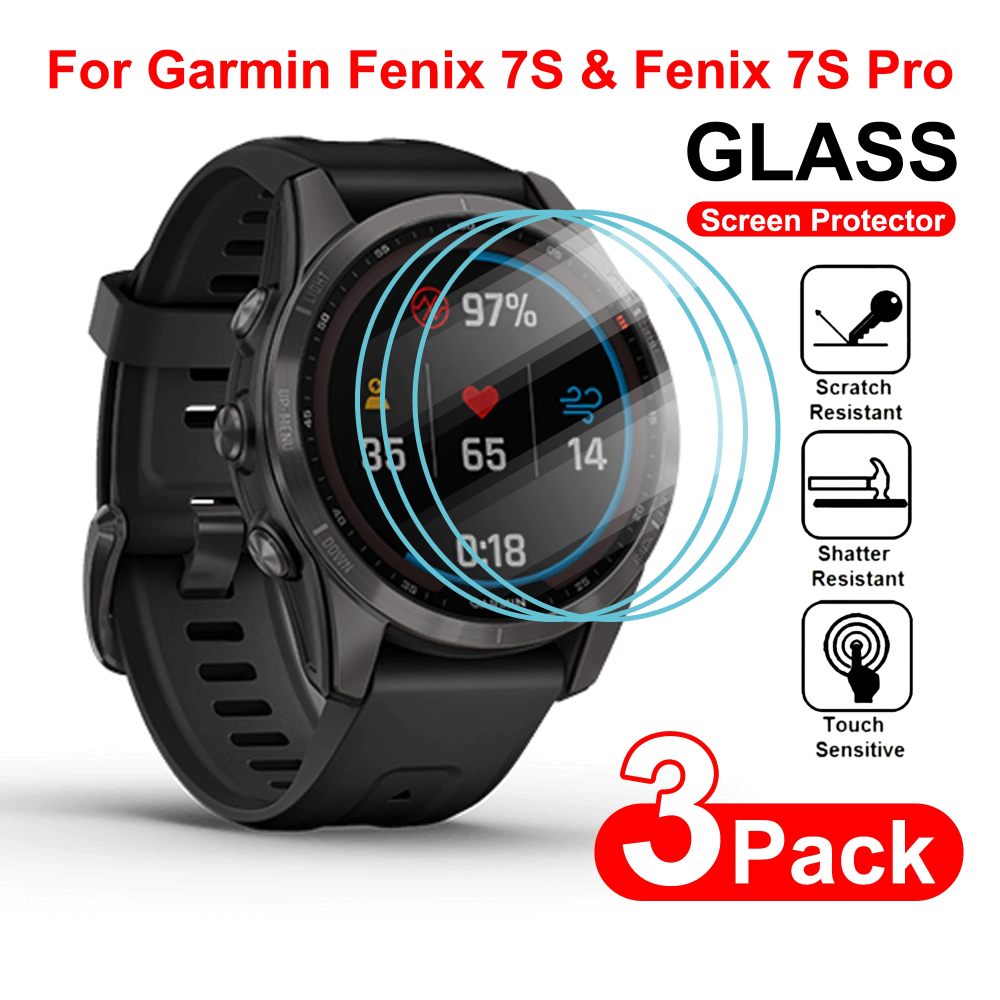 9h פרימיום זכוכית מזג עבור garmin fenix 7 7x 7s pro 6s פרו 6x 5 5S בתוספת מסך HD מגן סרט אביזרים שעון חכם