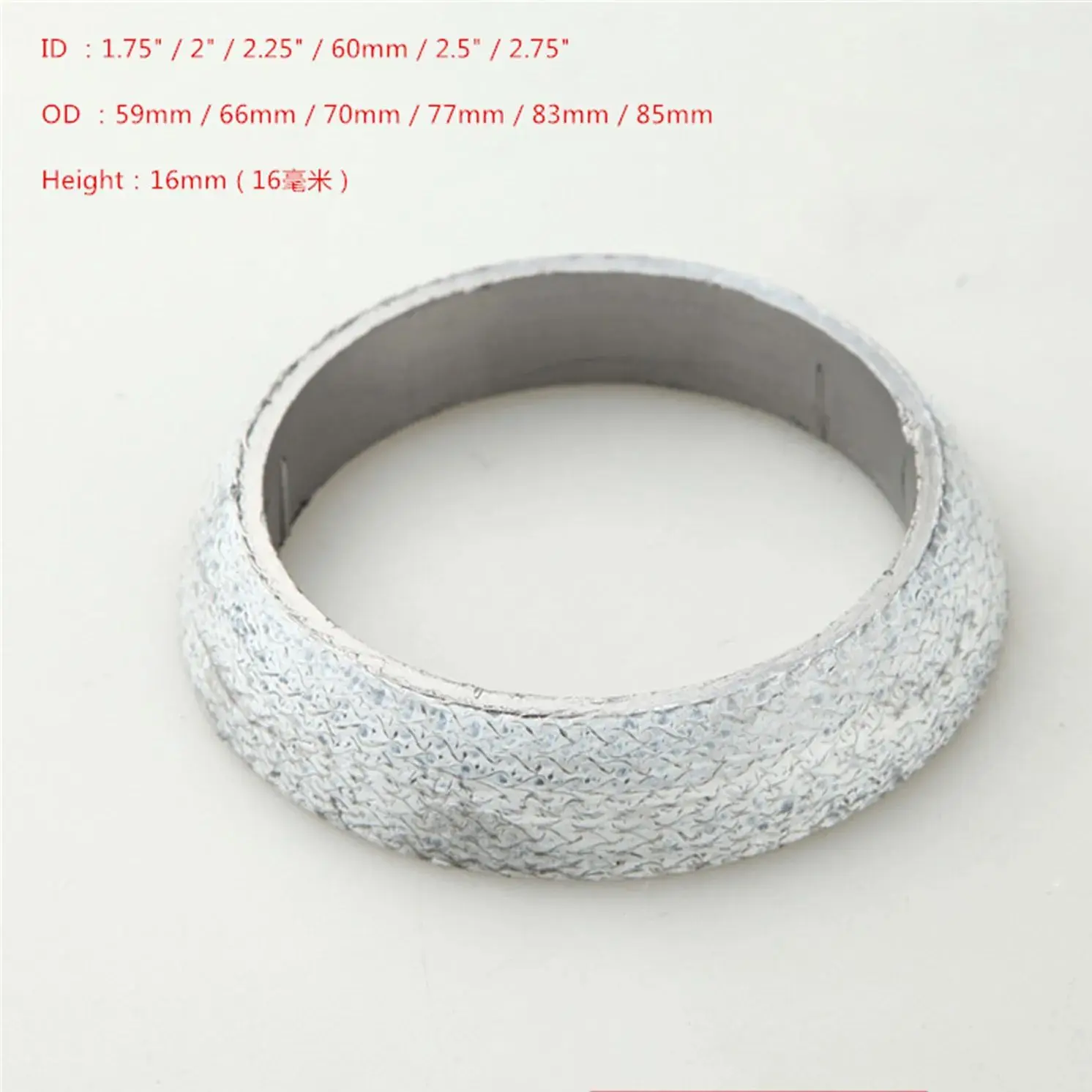 Graphite Exhaust Gasket Ring - Fits 45mm Pipe, Metal Mesh & Graphite, High Temp Sealing For Headers, Downpipes