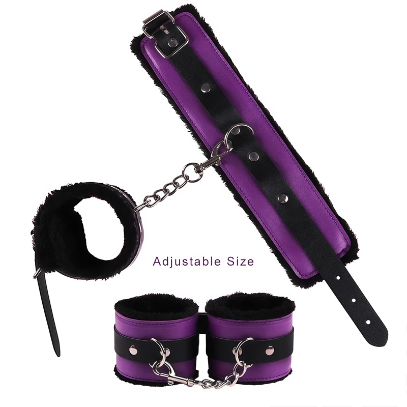 Set bondage per coppie con manette in pelle e benda occhi_voghion.com