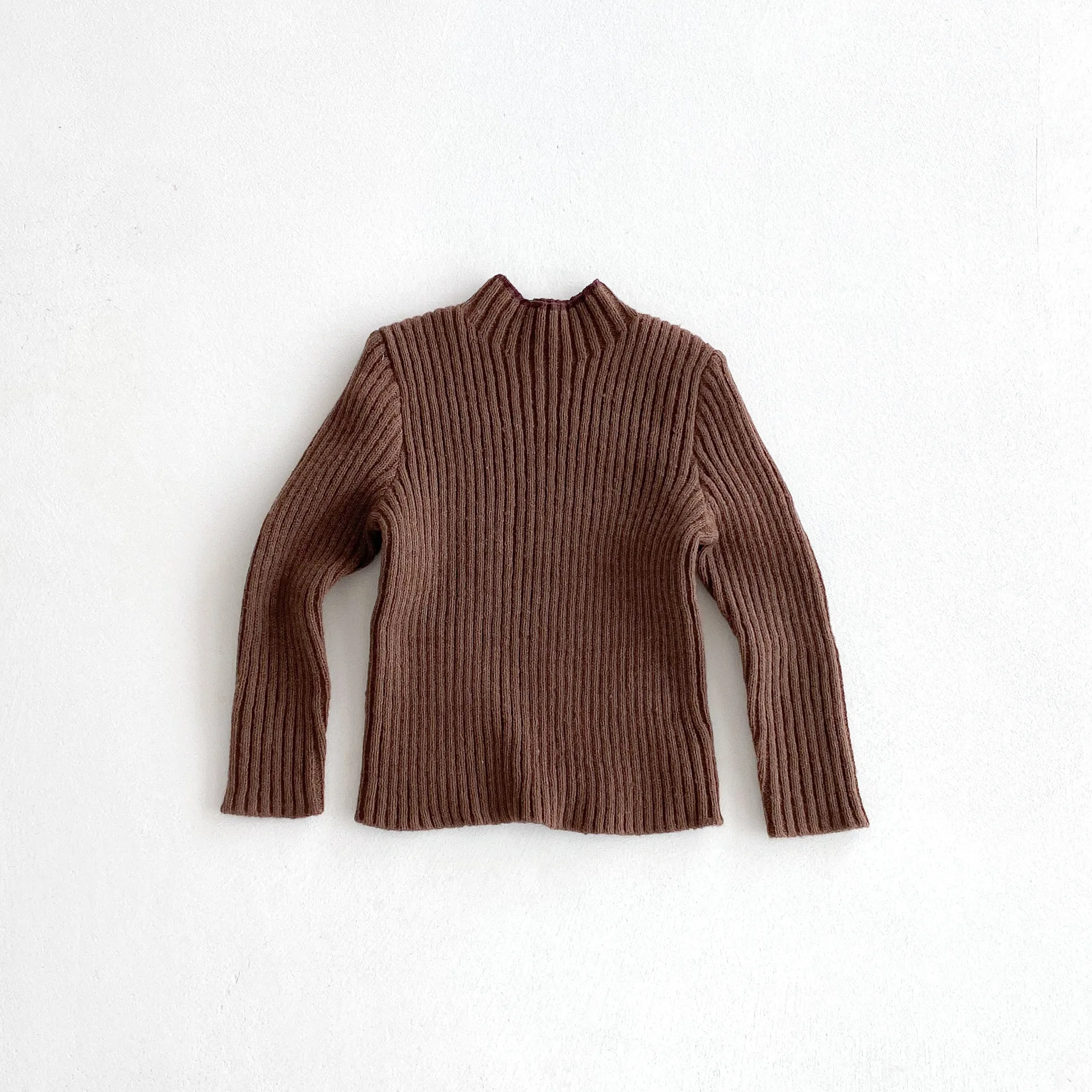 Kids Turtleneck Sweaters Solid Color Knit Pullover
