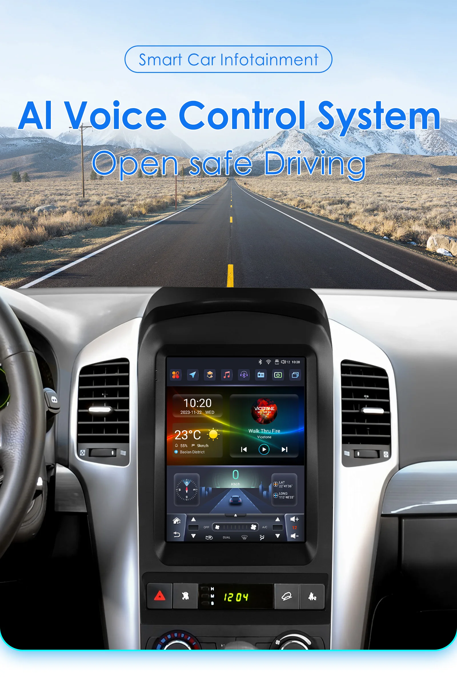 Autoradio Android 14, 9,7 pulgadas, para Chevrolet Captiva 2006-2012, reproductor de vídeo multimedia, GPS, navi, Audio estéreo, 2din, pantalla táctil Carplay 1