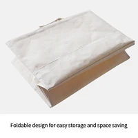 Wardrobe Cotton Linen Clothing Storage Basket Fabric Folding Large Portable Toy Sundries Storage Baskets Storage Organizer White 4