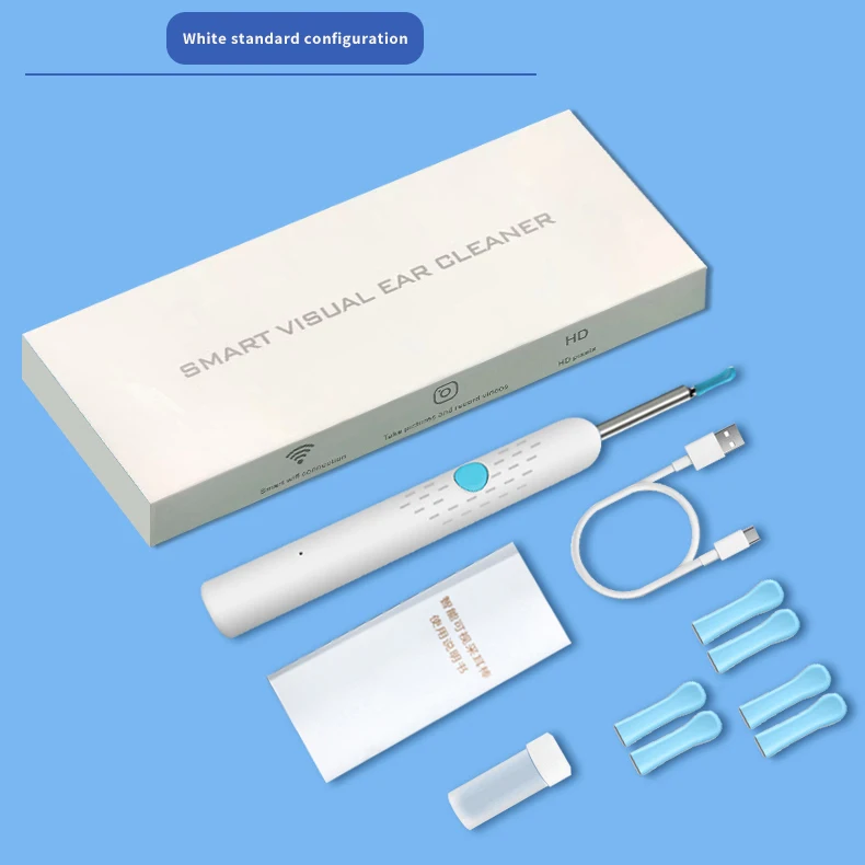 Інструмент для видалення вушної сірки Камера Засіб для чищення вух з камерою 1080P HD і 6-світлодіодним підсвічуванням для видалення вушної сірки для iOS і Android