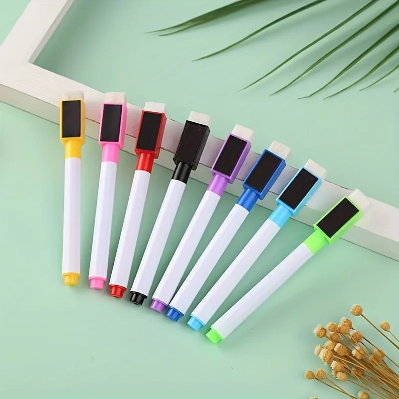 Marker Pen Art Pens 8 Colors Dry Erase Pen Magnetic Markers for Whiteboard Calendar Refrigerator
