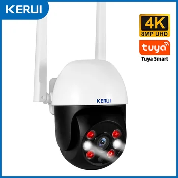 KERUI 5MP 8MP 4K PTZ WiFi IP Telecamera Wireless Tuya Smart Outdoor Home Security Dual Lens 10MP 5K Telecamera CCTV Video Sorveglianza