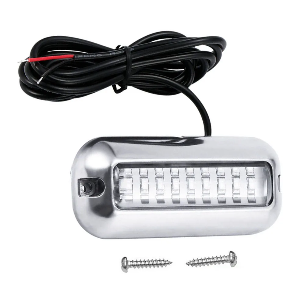 27LED Underwater Light Stainless Steel Marine Transom Lamp 10-30V Underwater Pontoon IP68 Waterproof 50W Yacht Boat Accessories
