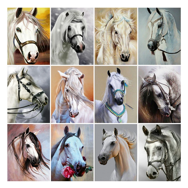 Diamond Painting Full Picture Horses  Diamond Rhinestone Painting Horses -  5d Diy - Aliexpress